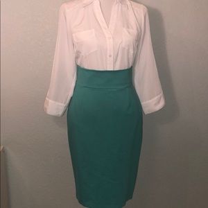 Antonio Melani Aqua Blue Pencil Skirt